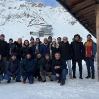 The 20 participants on the Zugspitze with the Environmental Research Station Schneefernerhaus - venue hosting the workshop - in the background
